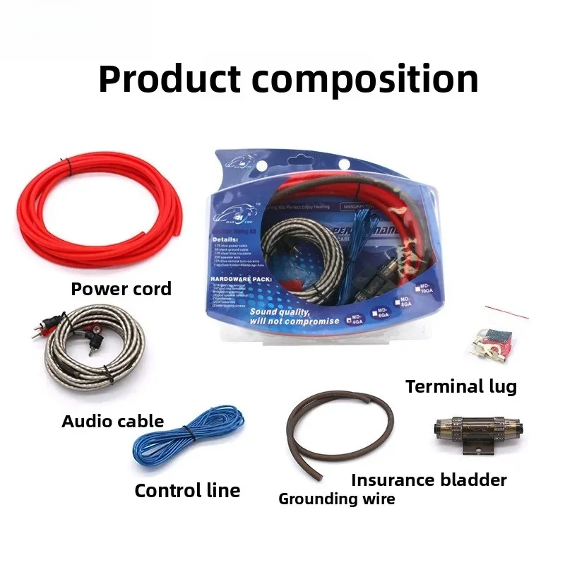 Able 6GA 8GA 10GA Cable amplificador de potencia de Audio para coche Cable de subwoofer Cable amplificador de potencia de modificación de Audio - imagen 3