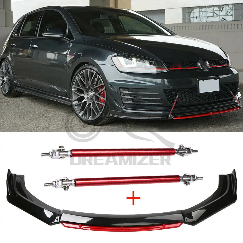 Separador parachoques delantero varillas puntal rojo VW Golf GTI MK7.5