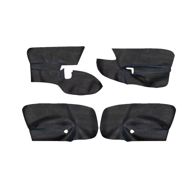 Cubre Reposabrazos Puerta VW Golf 5 MK5 Jetta Bora 2005-2010 Ante Negro Azul 4 Puertas - imagen 2