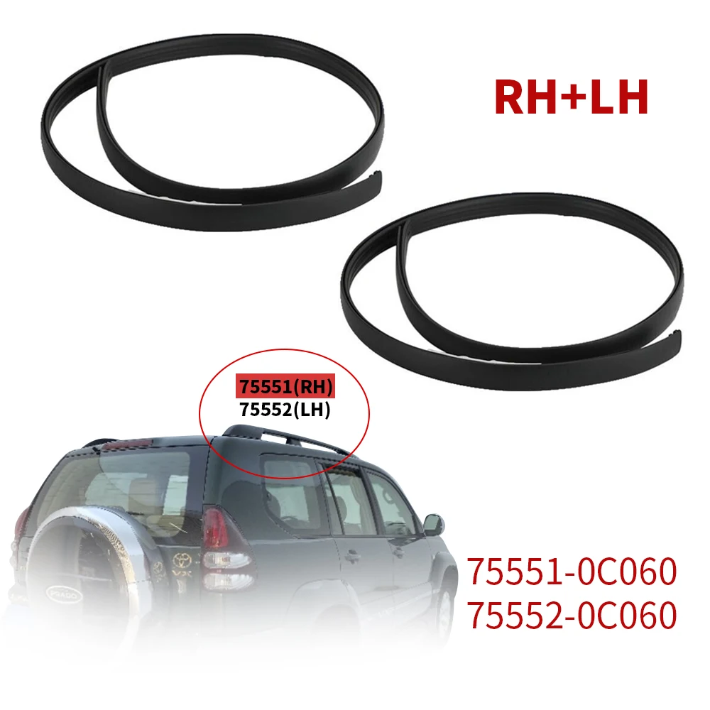 75551-0C060 1 par de molduras laterales de goteo de techo para Toyota Tundra Crewmax 2007-2021 lado izquierdo del conductor y derecho del pasajero 75552-0C060 - imagen 2