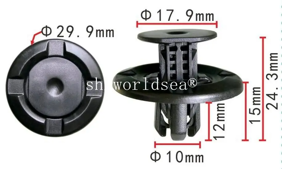 Shhworldsea Grapa de guardabarros trasero Honda 91505-TY2-003 - imagen 2