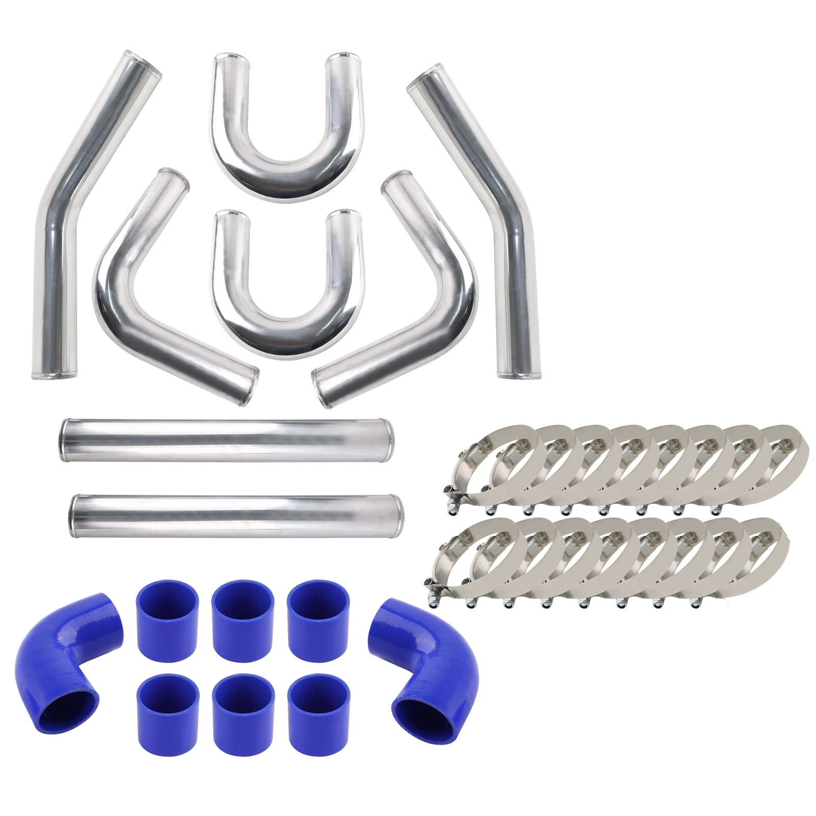 Kit tuberías intercooler aluminio universal 2,5-3 pulg rendimiento - imagen 3