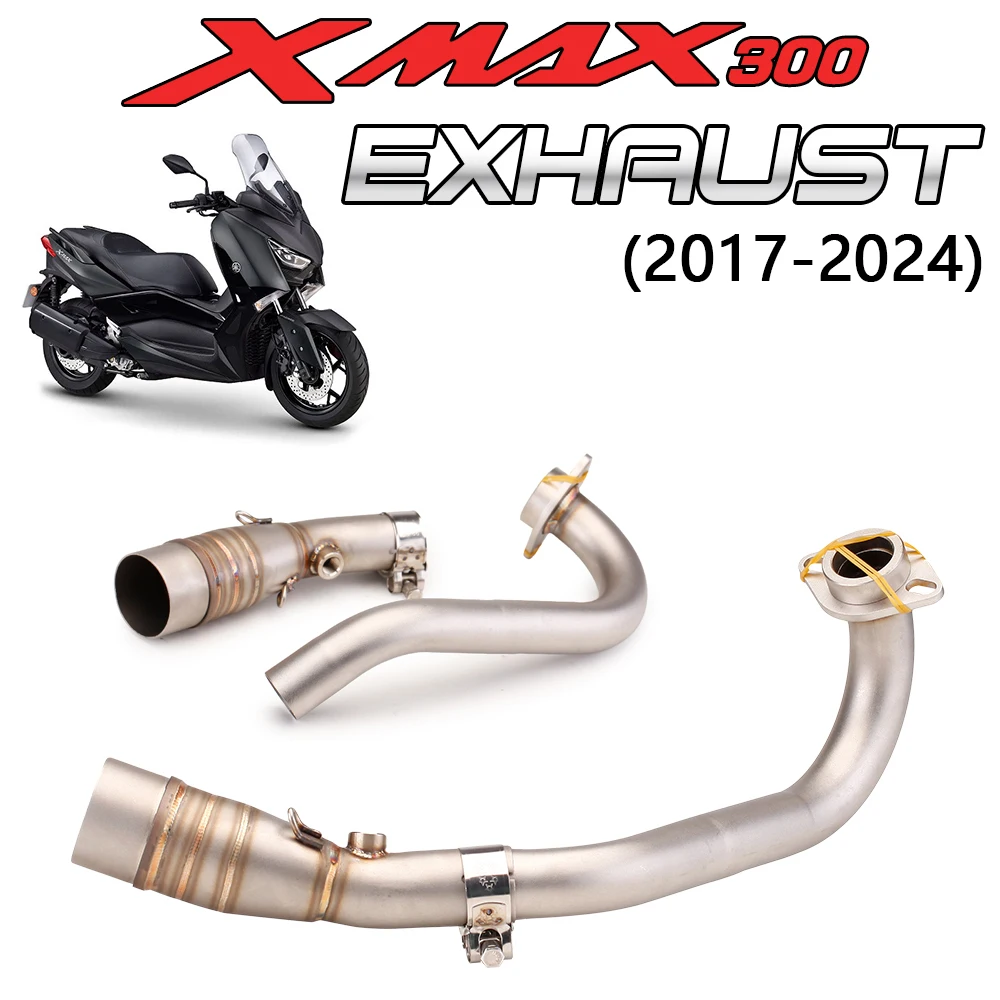 Silenciador escape 51mm Yamaha XMAX 250 300 2017-2024 con tubo curvo