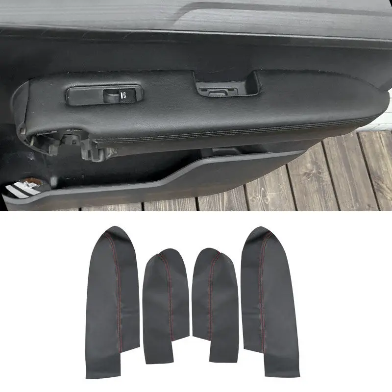 Cubiertas puerta interior microfibra negra con línea roja – Honda CRV 2007-2011