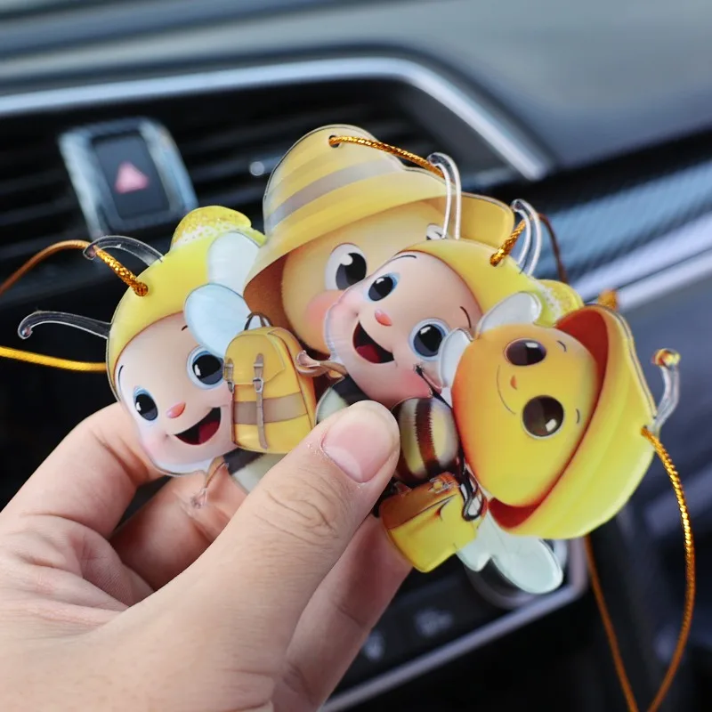 Nuevo colgante de acrílico para decoración navideña de coche pequeño, colgante con bonito espejo de coche de dibujos animados, accesorios para bolsa de libros, llavero colgante - imagen 4