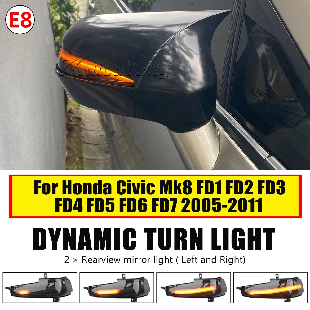 Intermitente LED dinámico de espejo para Honda Civic Mk8 Sedán - imagen 5