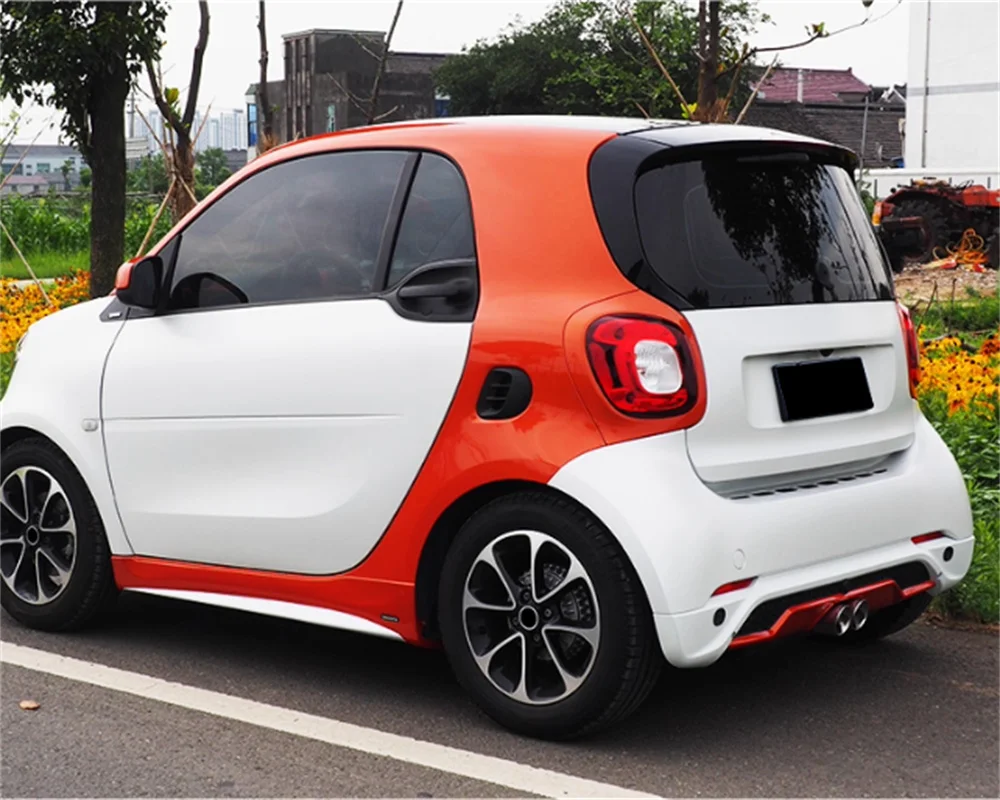 Para Benz Smart Fortwo 2Door 453 sin pintar, reequipamiento de la falda lateral alrededor de la barra delantera y el alerón de la barra trasera, parachoques inteligente - imagen 4