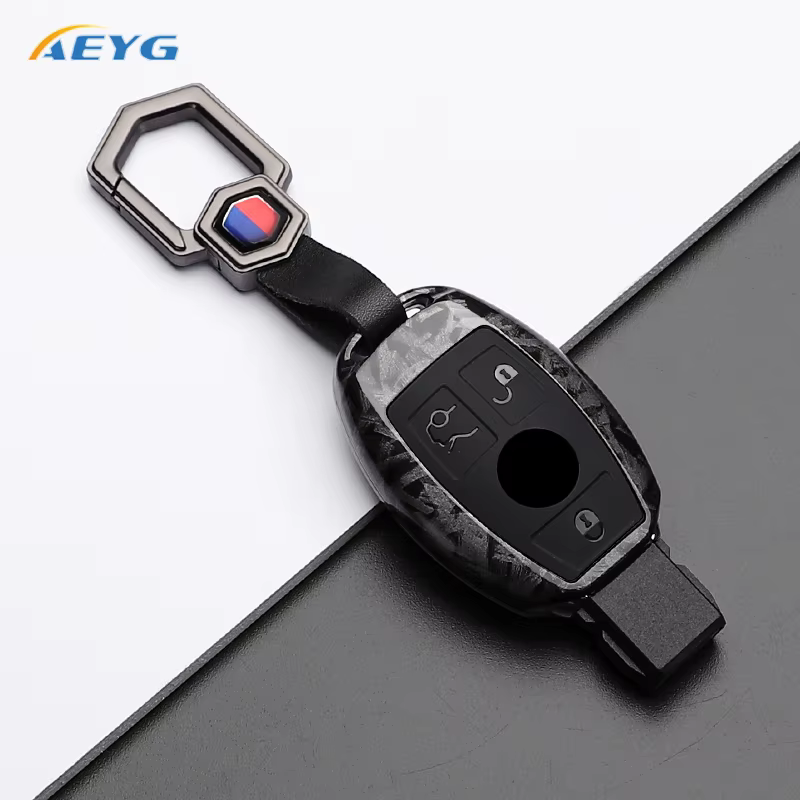 Funda para llave Mercedes-Benz de 3 botones efecto fibra de carbono - imagen 2