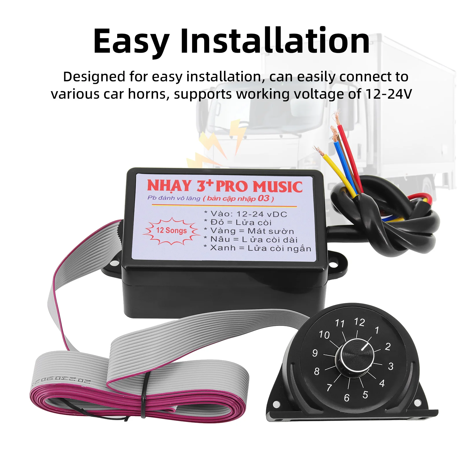 Controlador bocina electrónica 12V universal 16 sonidos - imagen 4