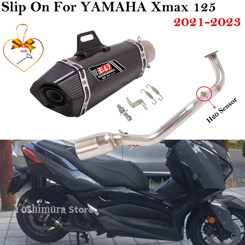 Escape completo Yamaha XMAX 125 con silenciador de fibra de carbono