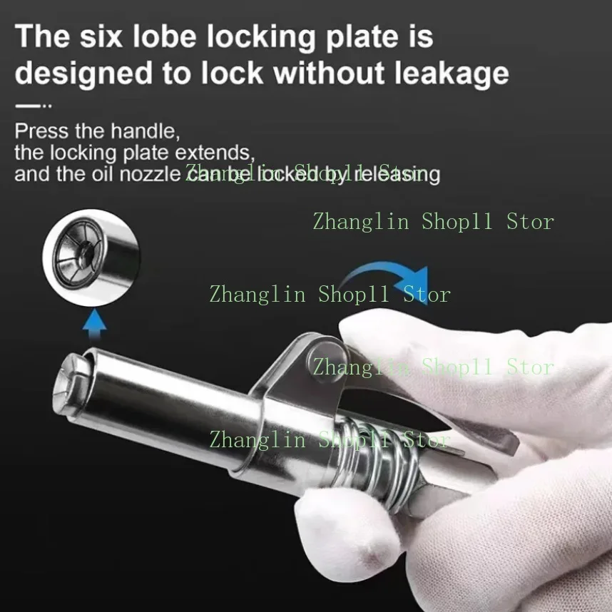 Nuevo acoplador de grasa acoplador de pistola de engrase de liberación rápida de alta resistencia NPTI/8 10000PSI dos prensas accesorios fáciles de empujar - imagen 3