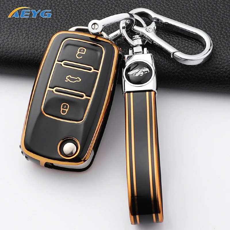 Para VW Bora Polo Tiguan Jetta Passat B5 B6 B7 Golf Beetle para Skoda Octavia TPU funda para llave de coche carcasa completa para Volkswagen - imagen 4