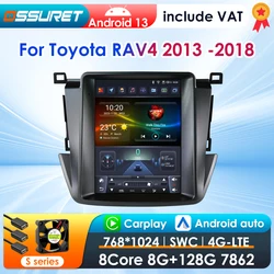 OSSURET Radio multimedia Android 13 2 DIN para Toyota RAV4 2013-2018