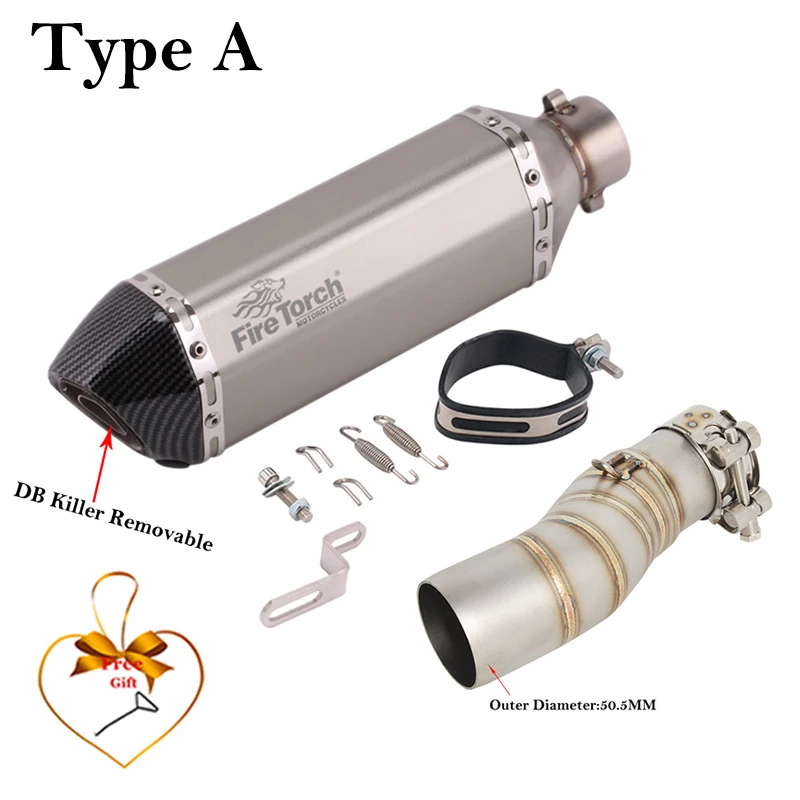 Escape slip-on CFMOTO 450MT tubo intermedio silenciador 51mm DB Killer 2024-2025 - imagen 3