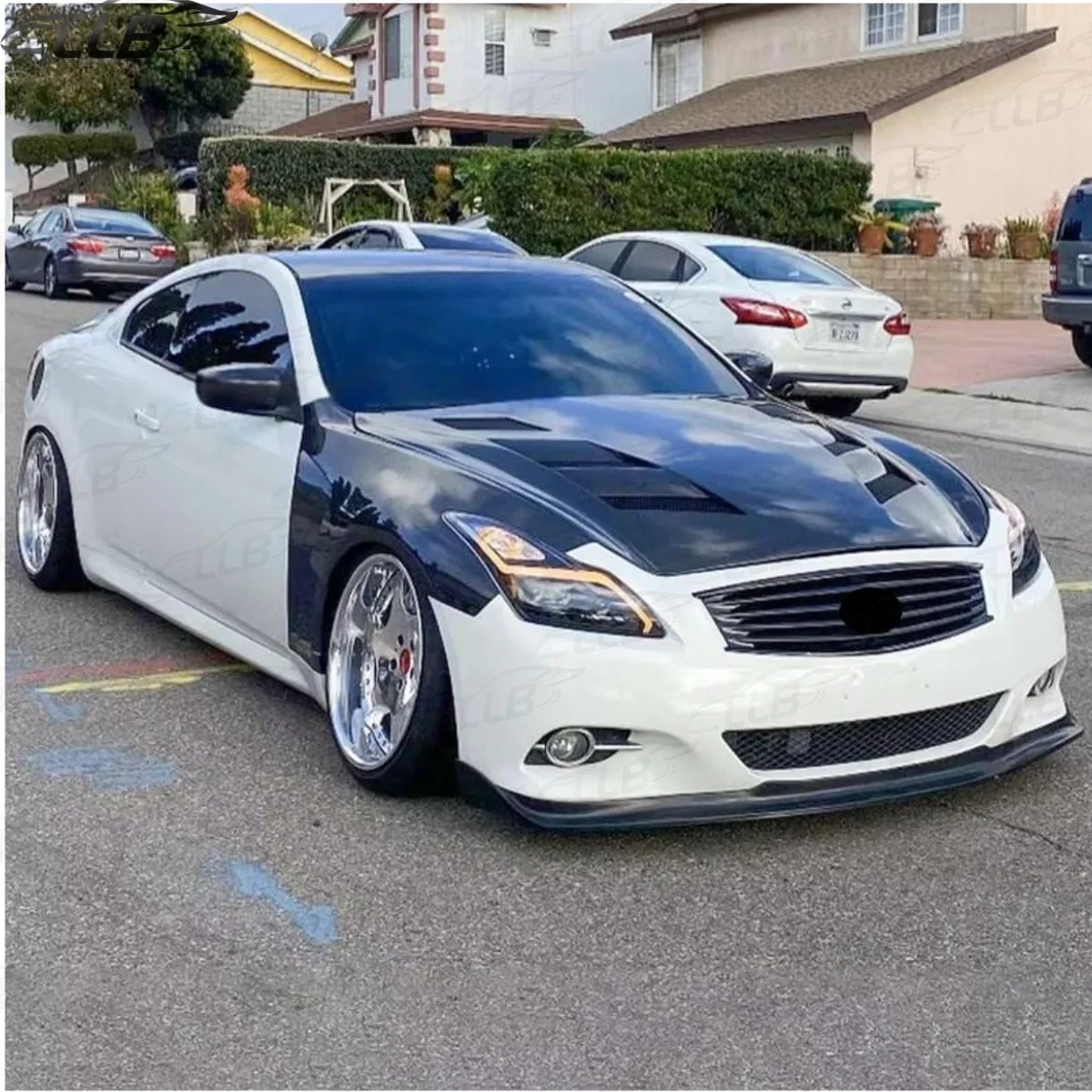 Para Infiniti G37 G37X G37S piezas de sedán de 4 puertas capó de motor delantero de fibra de carbono capó ventilado - imagen 5