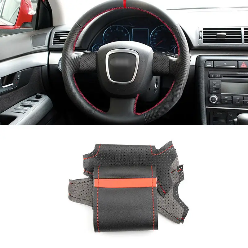 Cubierta de volante cuero perforado cosida a mano – Audi A3 8P y A4 B7