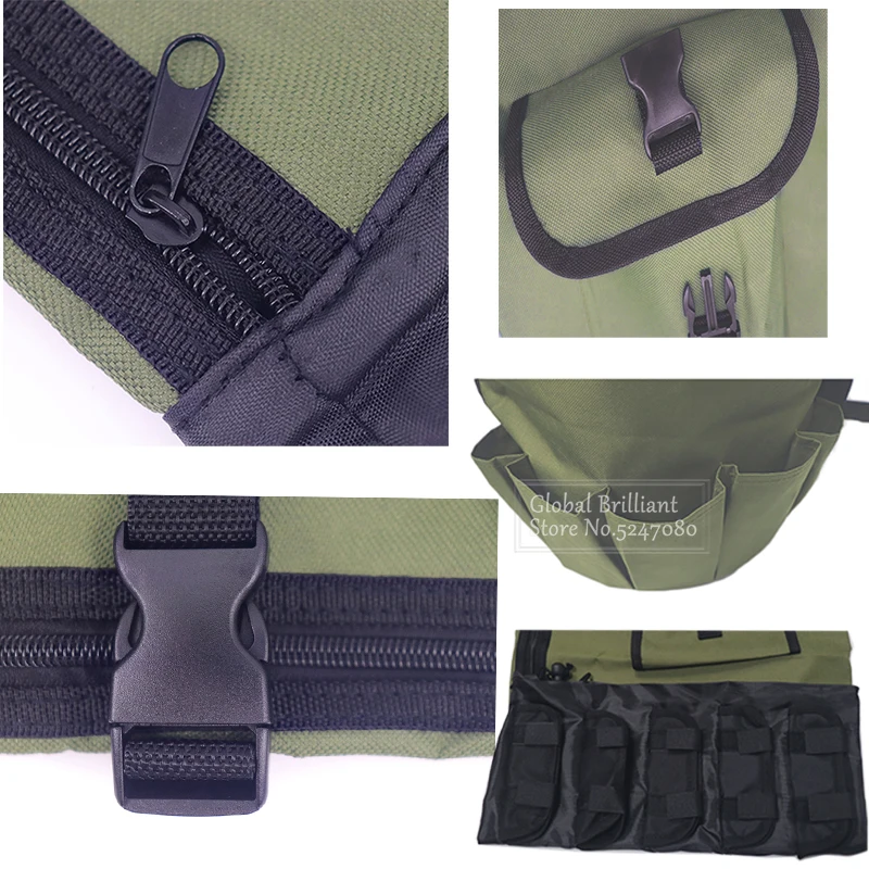 Bolsa para caña de pescar plegable portátil verde para transporte - imagen 4