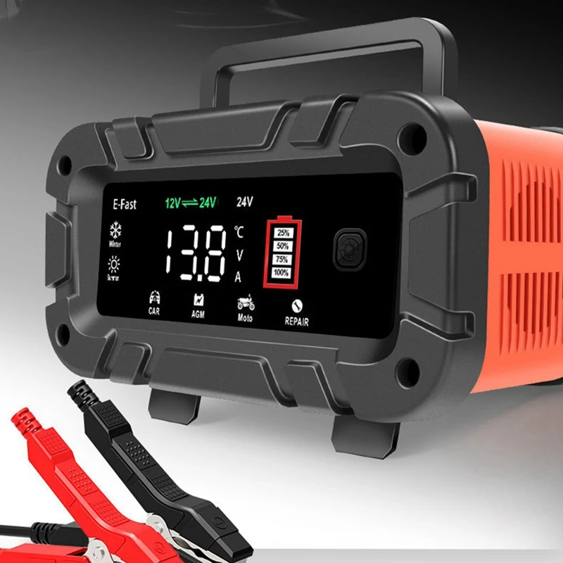 E-fast cargador de batería coche 12V/24V LCD plomo-ácido - imagen 2