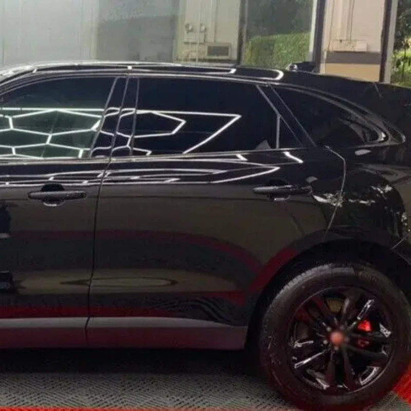 12 Uds negro brillante se adapta a Jaguar f-pace embellecedor de ventana de coche pegatina de cubierta de tira accesorios de coche 2017 2018 2019 2020 2021 2022 2023 - imagen 2