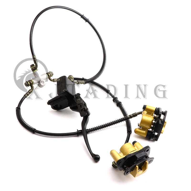 1 Juego de conjunto de freno de disco doble, sistema de pinza de freno de disco delantero para 70cc, 90cc, 110cc, 125cc, ATV Buggy Quad, accesorios para motocicleta - imagen 3