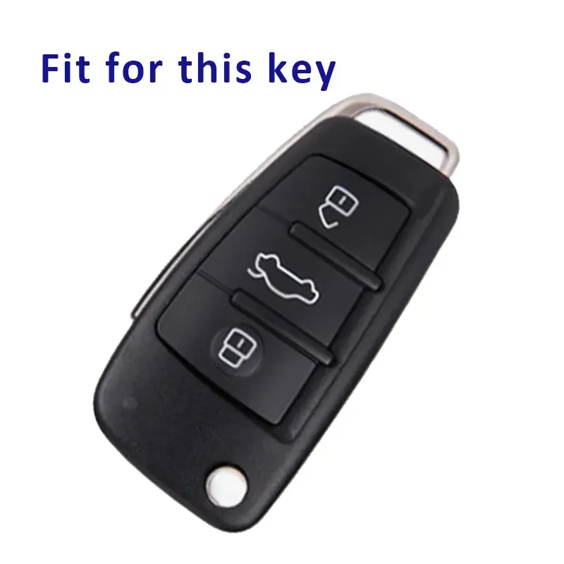 Funda de llave de cuero Audi con carcasa TPU compatible A1 A3 A4 Q3 TT - imagen 2