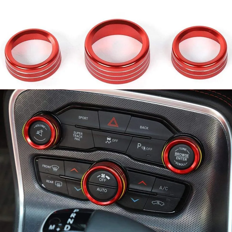 Perillas aire acondicionado rojo Challenger Charger Chrysler 300 Ram