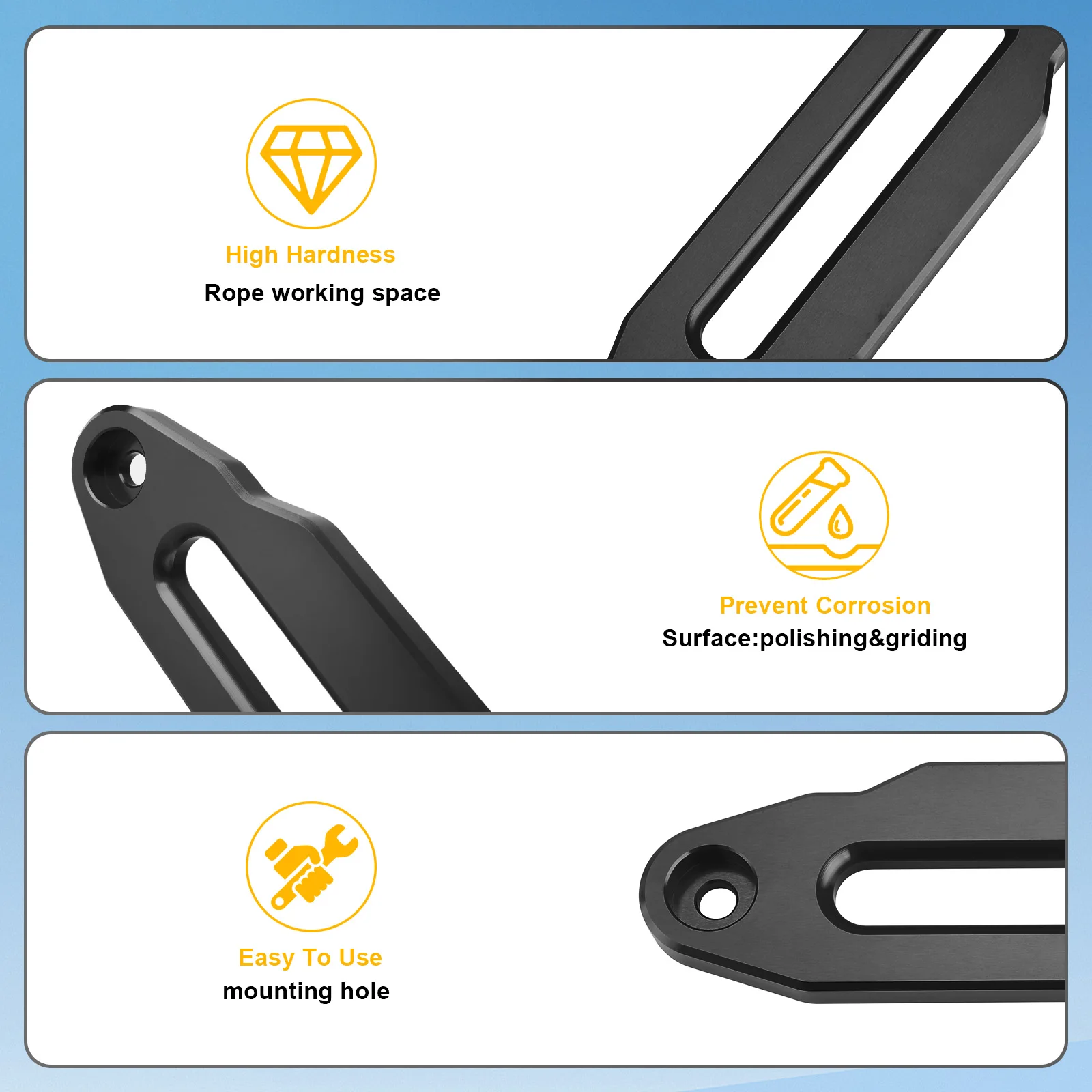 Guía Hawse de aluminio 10 pulgadas para cabrestante de cuerda sintética - imagen 5