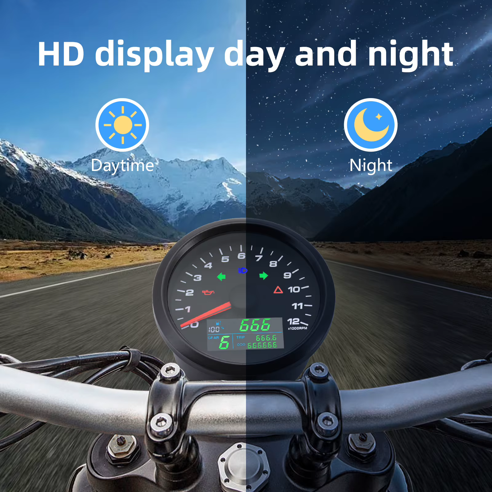 Tacómetro digital con GPS, voltímetro y marcha para coche y moto - imagen 5