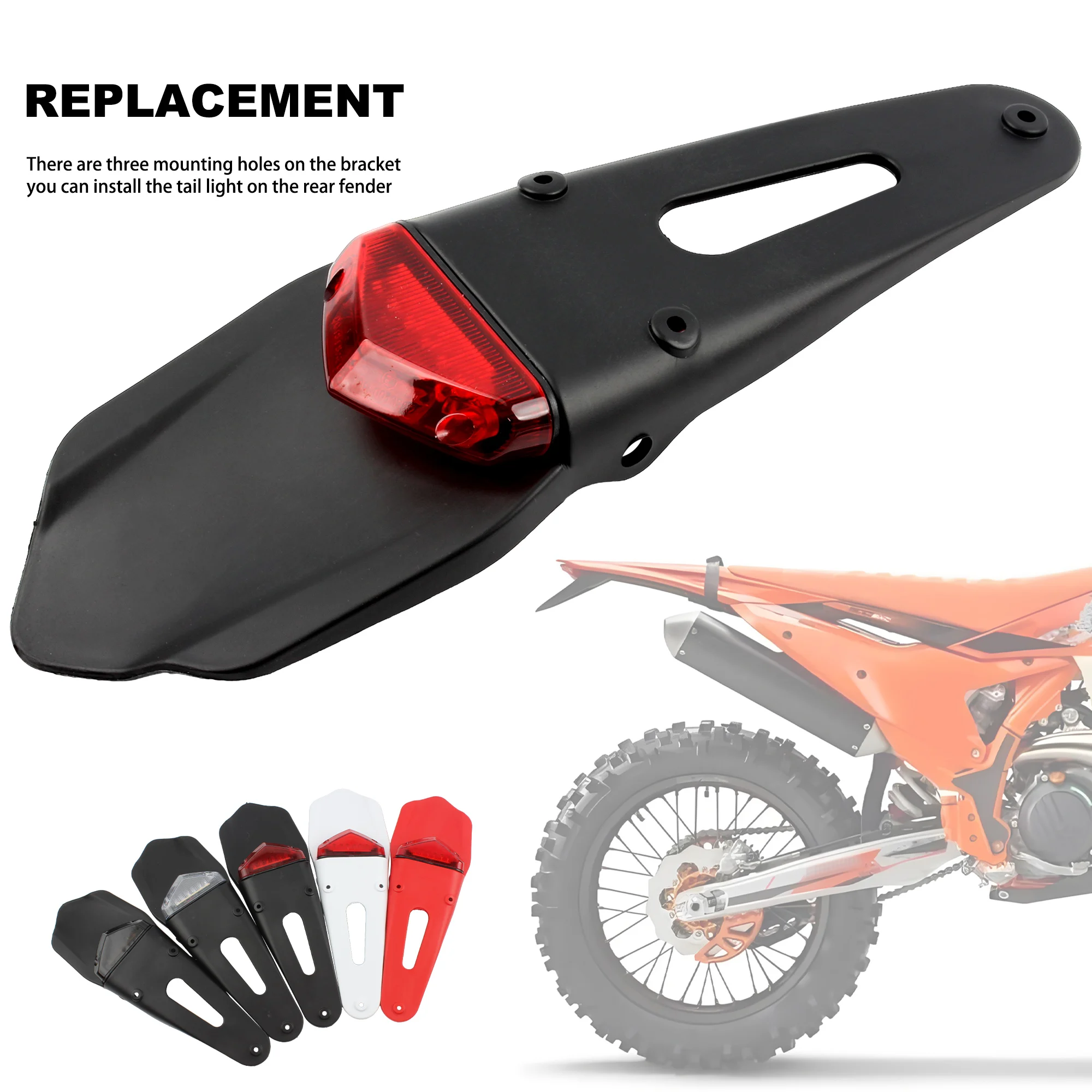 Luz trasera LED moto freno y matrícula universal - imagen 2