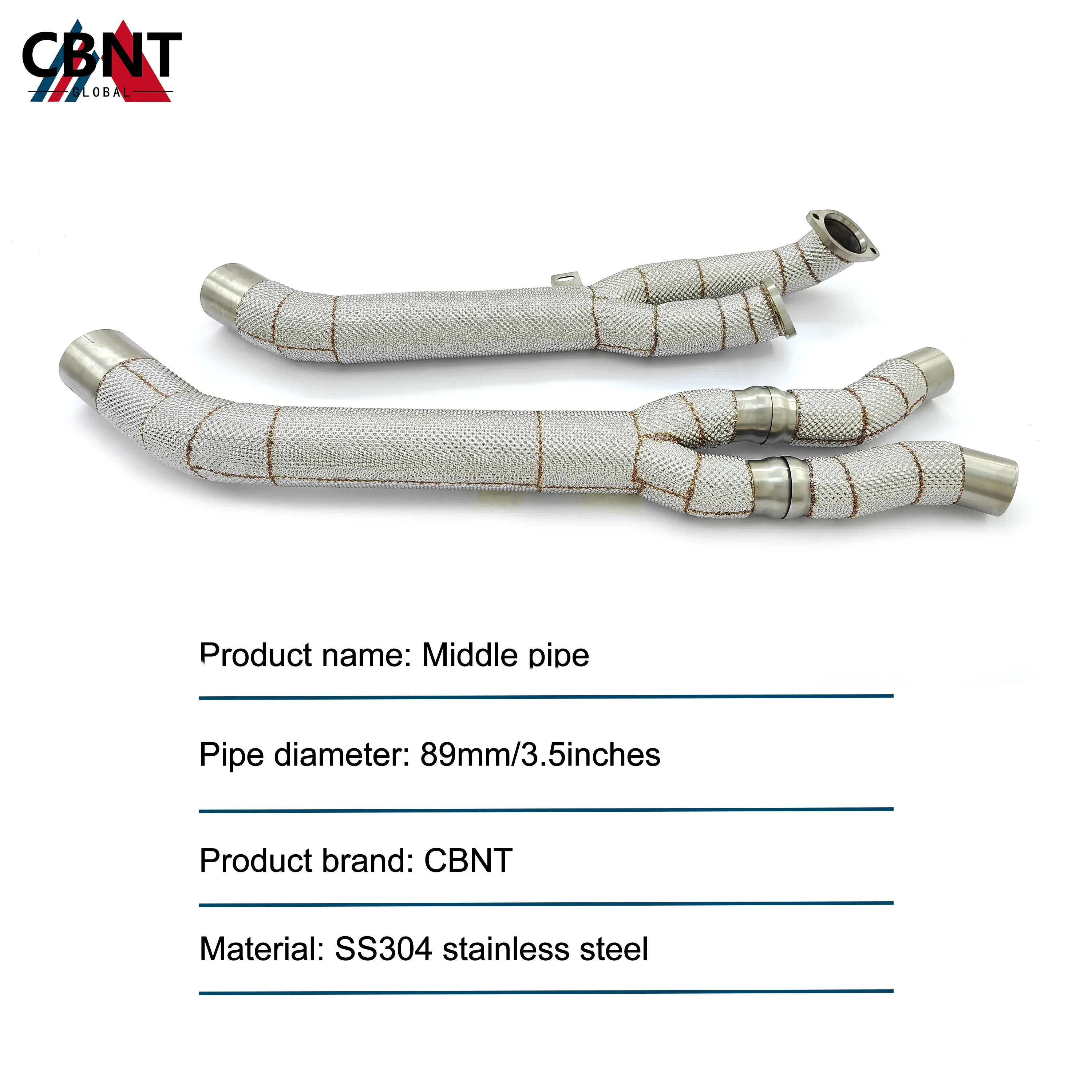 CBNT, envío rápido, tubo central individual de escape para BMW S58 M3 G80 G82 M4 3,0 T, tubo de escape de rendimiento, tubo central de 89mm con protector térmico - imagen 3