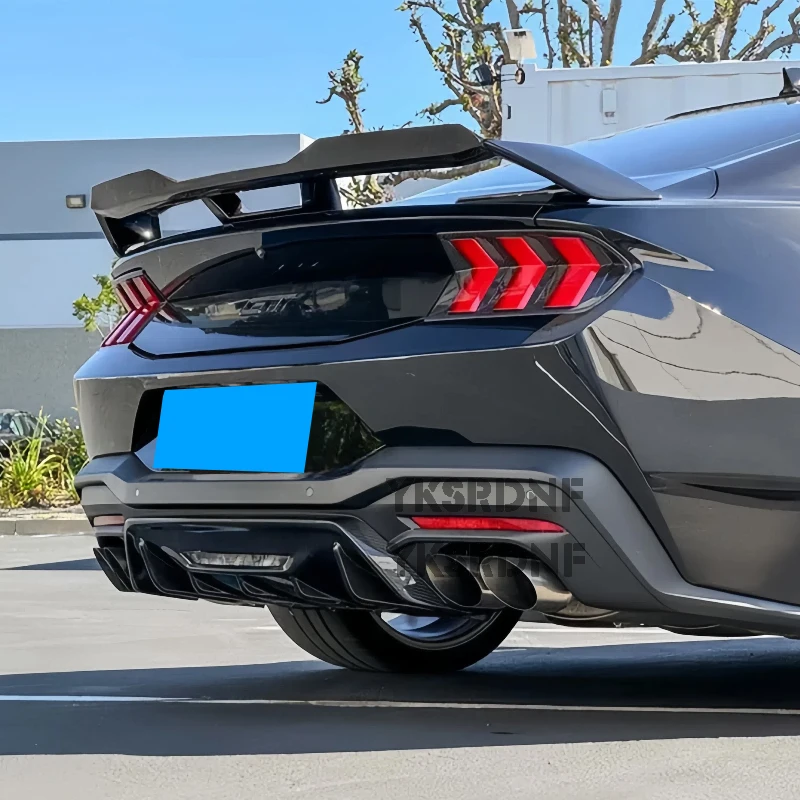 Alerón trasero Ford Mustang Dark Horse solapa Gurney negro brillante - imagen 4
