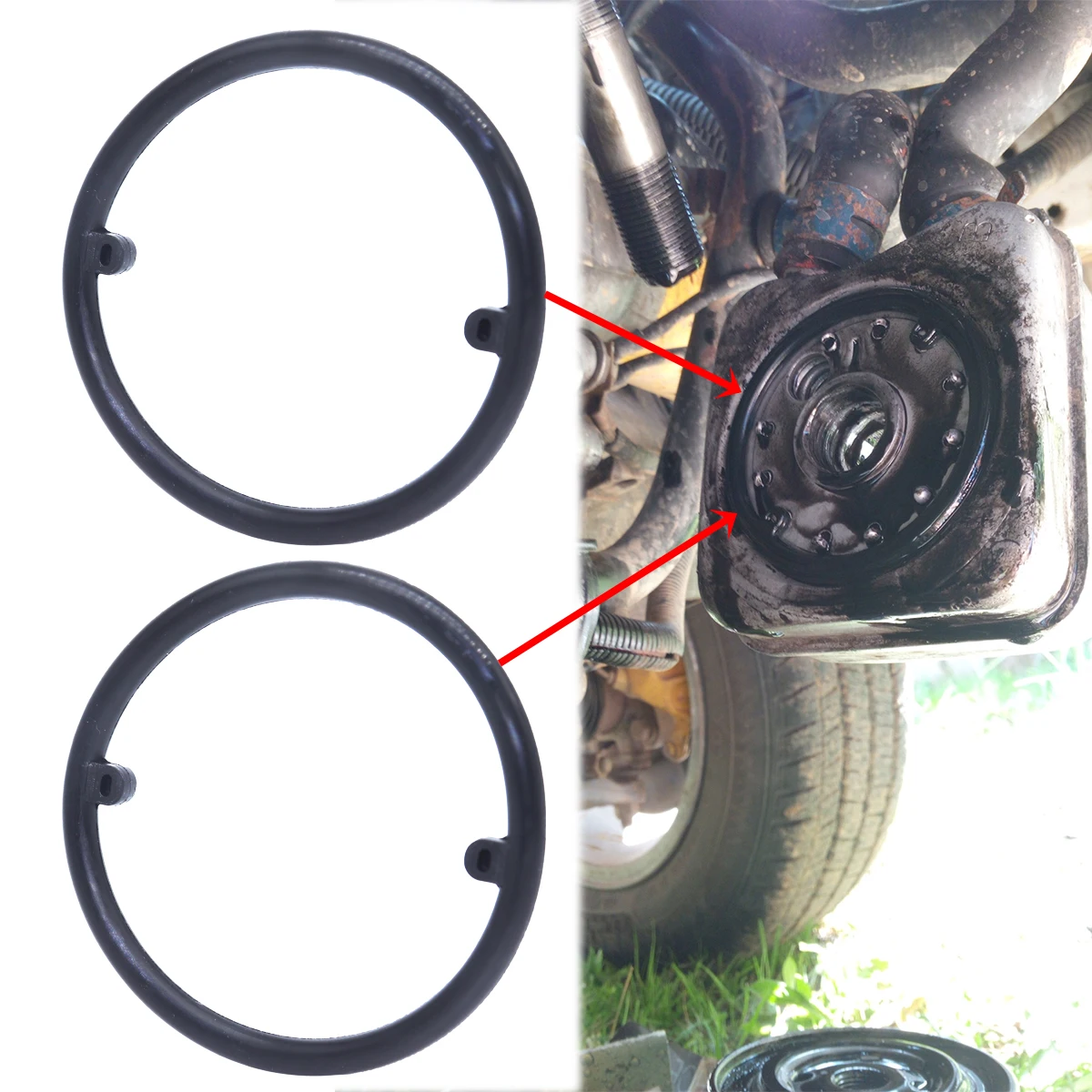 038117070 Reemplazo de 2 uds para VW Golf MK2 3 4 5 6, filtro enfriador de aceite de motor, carcasa de sellado, intercambiador de calor, junta tórica, junta de goma superior