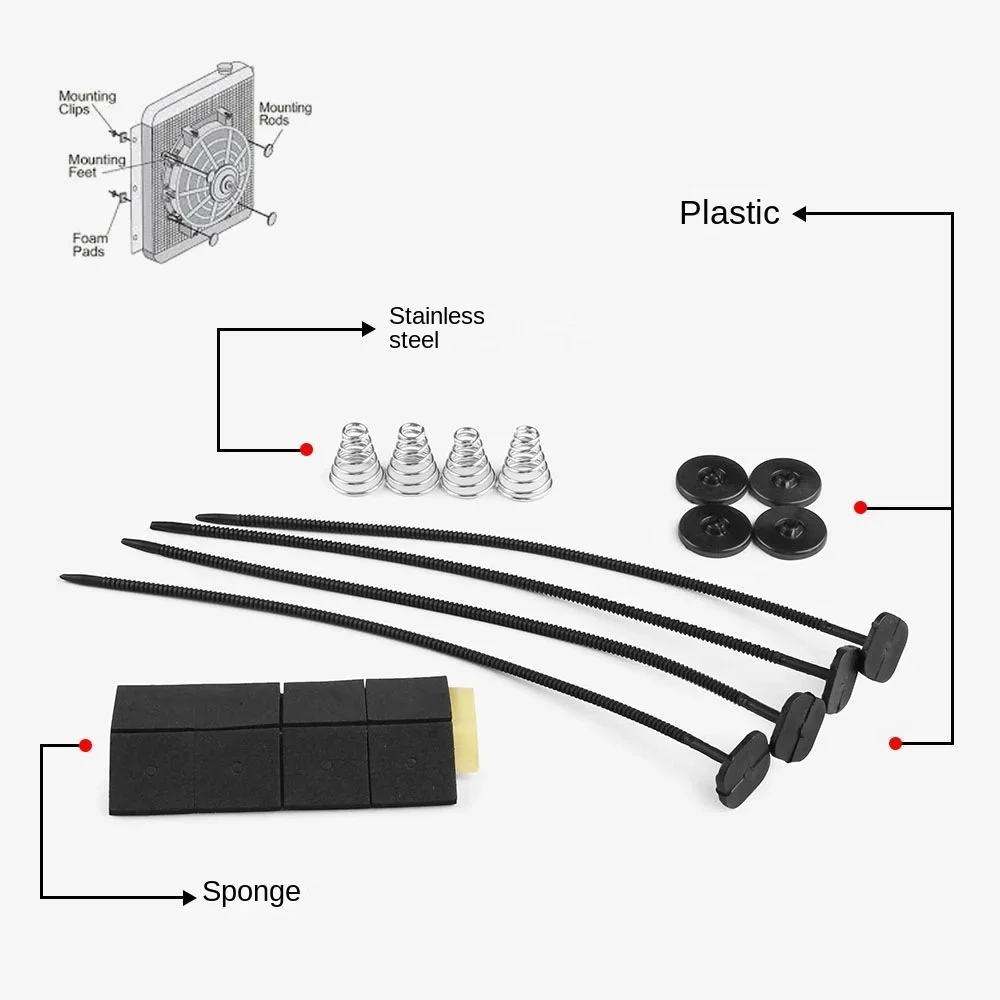Kit de accesorios universales para sujetar un radiador