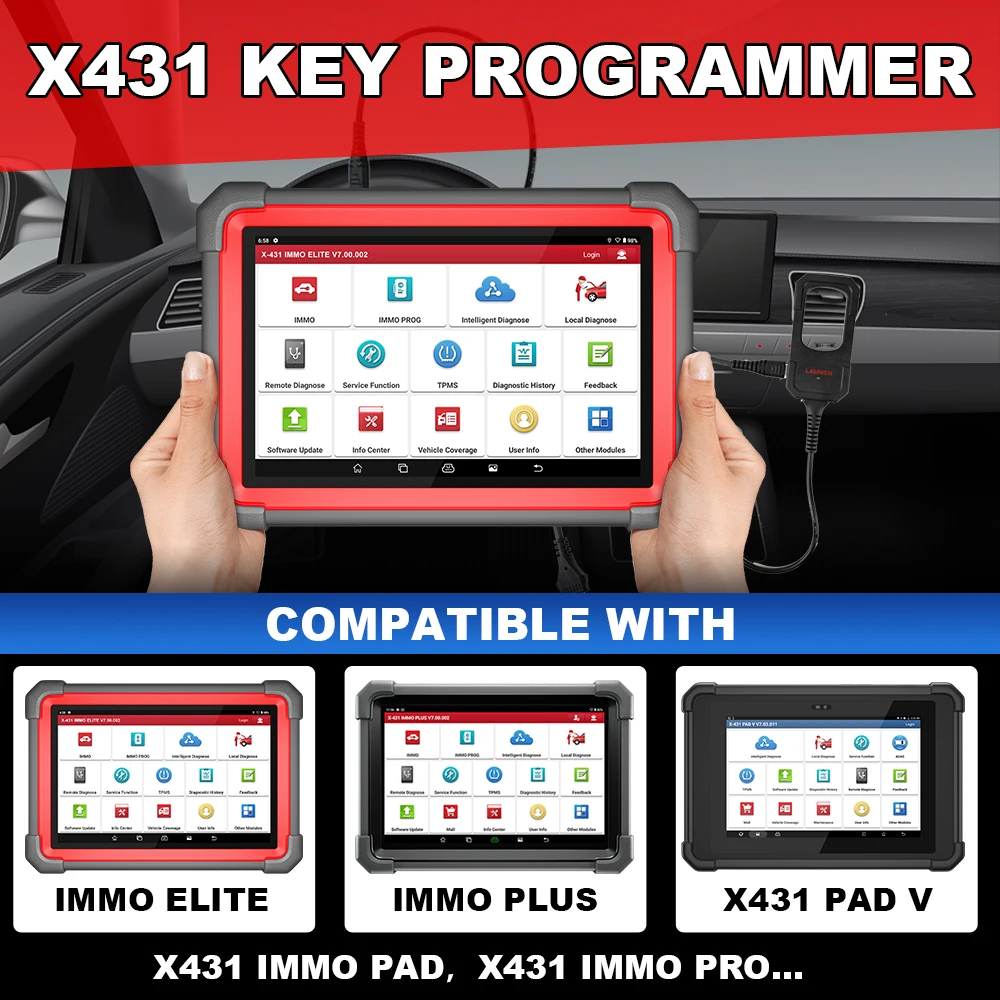 LAUNCH X-431 Programador de llaves con chip y mando de 4 botones - imagen 4