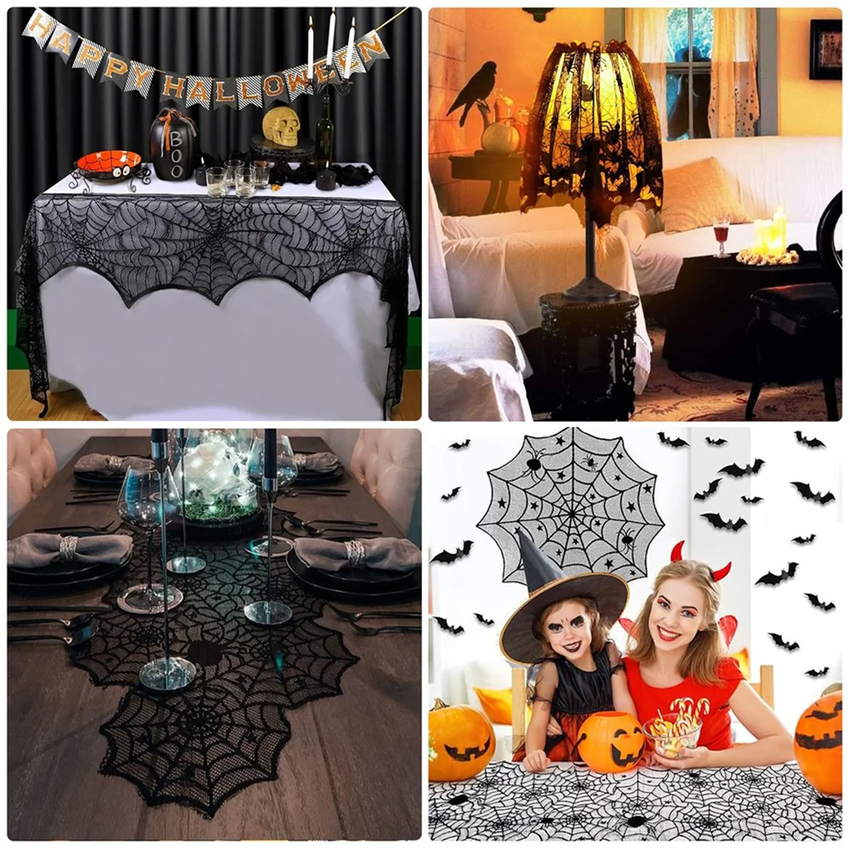 Decoración Halloween: tela araña, mantel y camino de mesa temático - imagen 5
