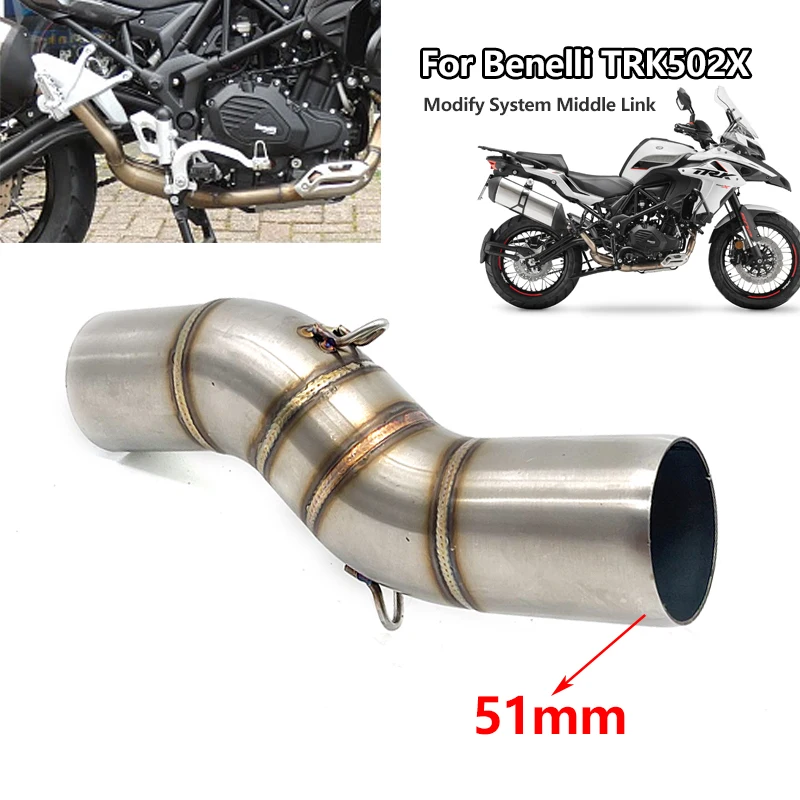 Tubo de enlace escape acero inoxidable Benelli TRK 502X