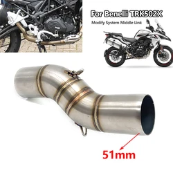 Tubo de enlace escape acero inoxidable para Benelli TRK 502X