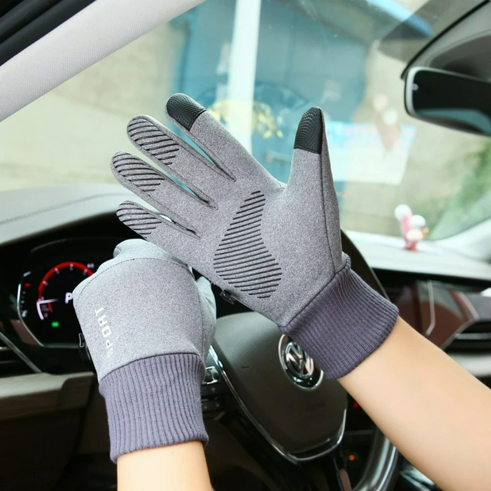 Guantes de invierno con forro polar, impermeables y táctiles para bici - imagen 2