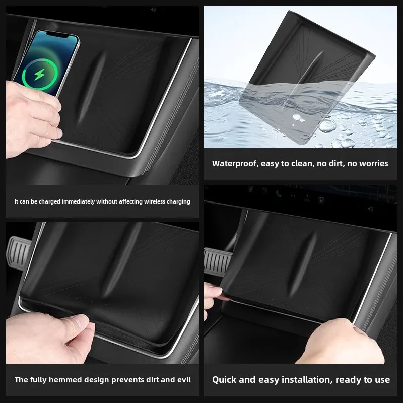 Almohadilla silicona antideslizante carga inalámbrica Tesla Model Y Juniper - imagen 3