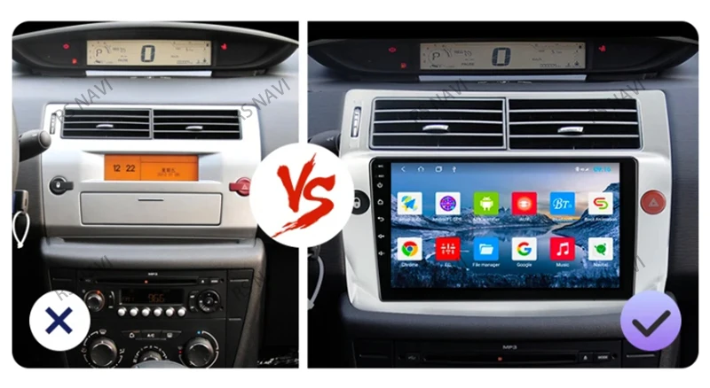 Pantalla y marco de instalación para Citroën C4
