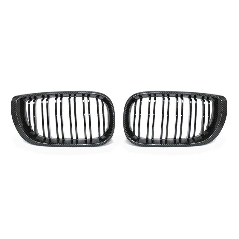 Par de parrillas delanteras para riñones de coche, negro brillante con capó de doble listón para BMW Serie 3 E46 2002-2005 - imagen 5