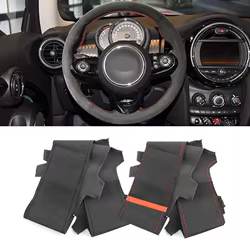 Funda de volante en cuero y gamuza para Mini Cooper R50-R61 y F54-F60