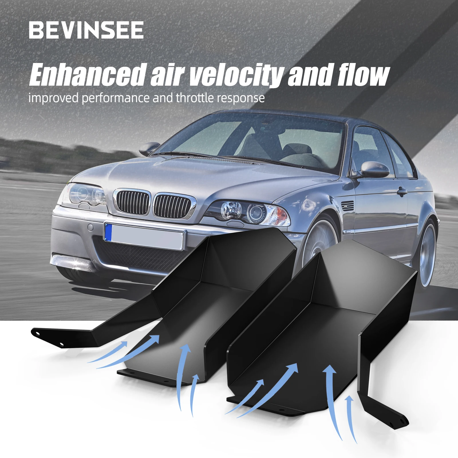 BEVINSEE palas de entrada de aire para BMW E60/E61 520i-535i - imagen 2