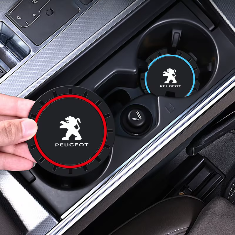Posavasos de silicona antideslizantes para Peugeot 107, 206 y 307