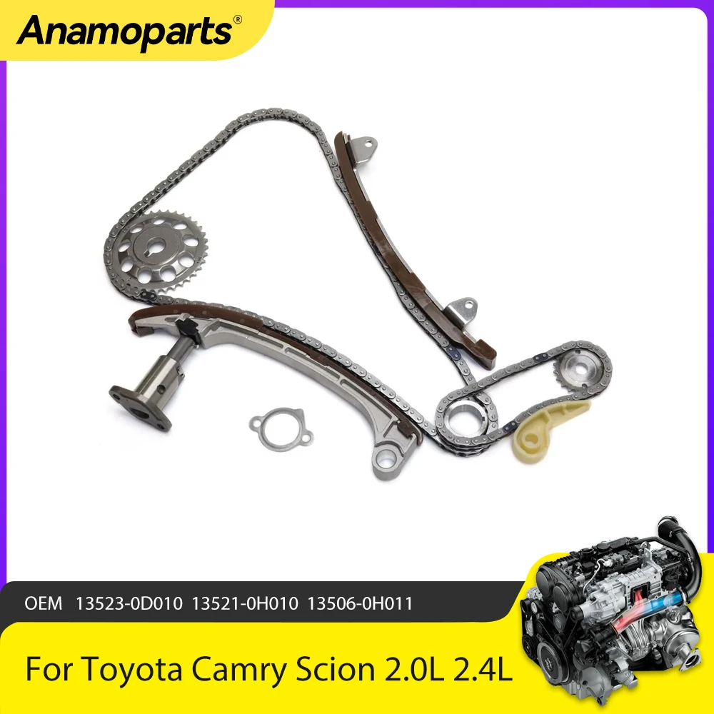 Kit de cadena de distribución de piezas de motor compatible con 2,0 L 2,4 L para Toyota Camry Corolla Rav4 Scion 2.0L 2.4L DOHC 1AZFE 2AZFE 13523-0D010
