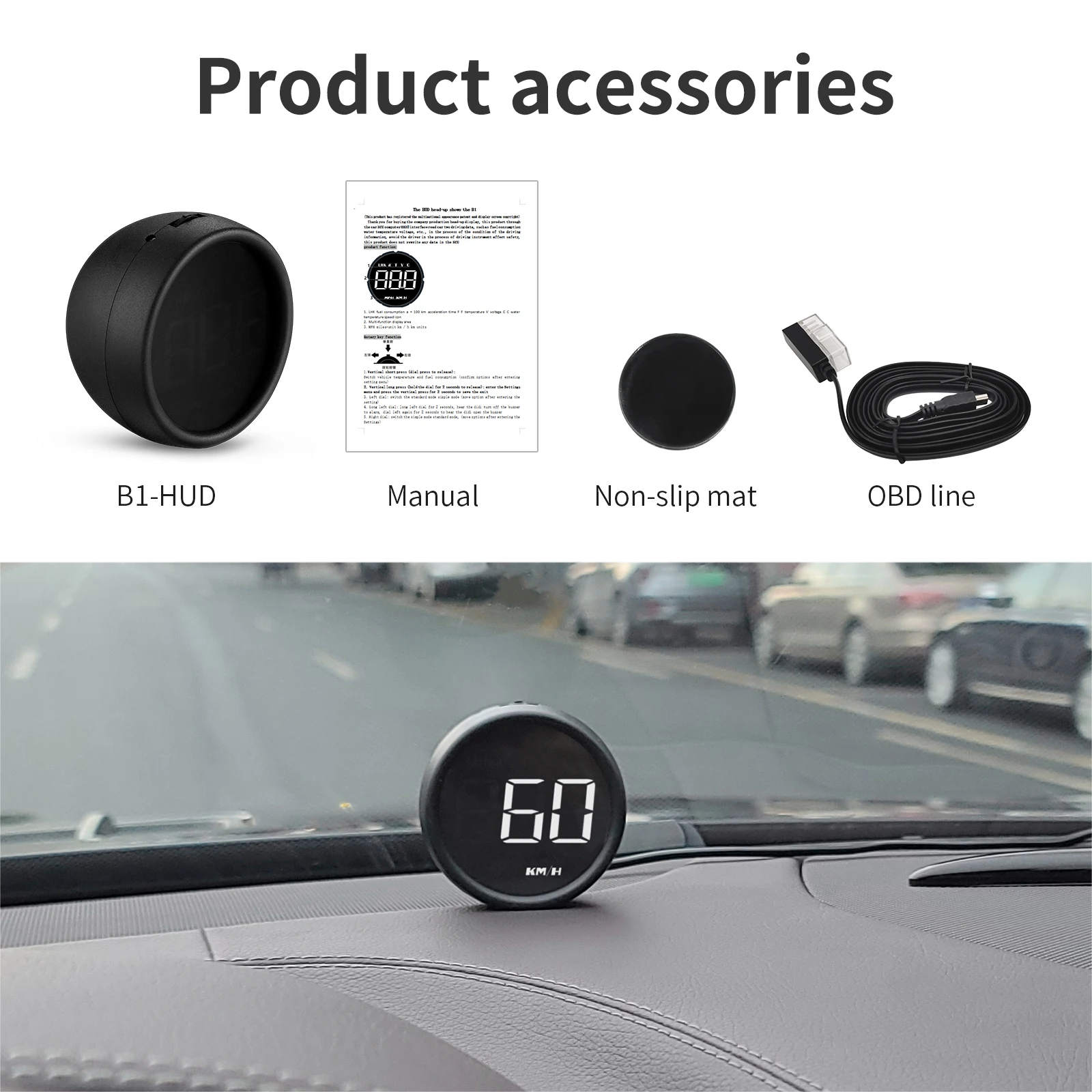 Velocímetro universal con proyector HUD y voltímetro digital - imagen 3