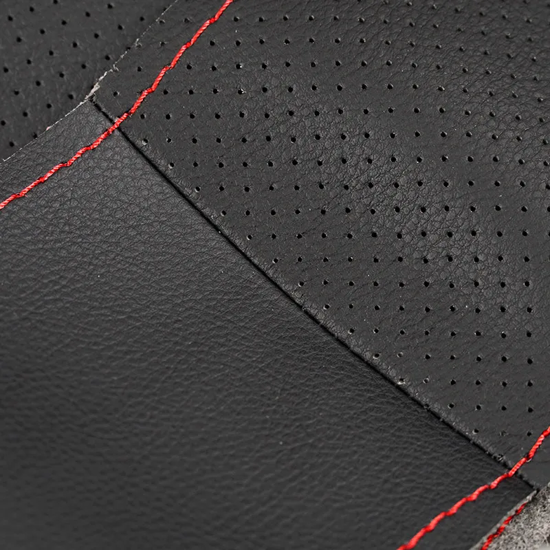 Protector volante cuero cosido a mano VW Golf 5 Touran Polo 4 radios - imagen 2