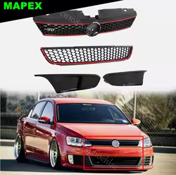 Rejilla delantera VW Jetta Hex 2011-2014 panal negro brillo con cromo