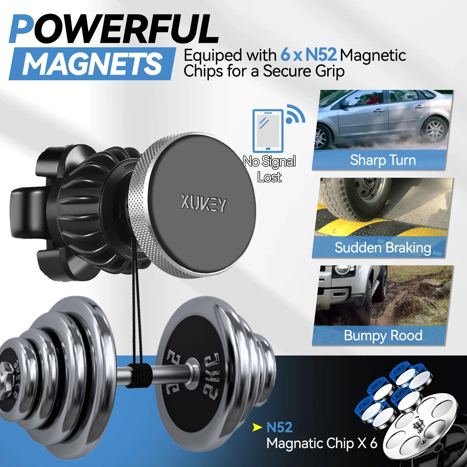 Soporte magnético para reposacabezas coche con tablet y móvil - imagen 4