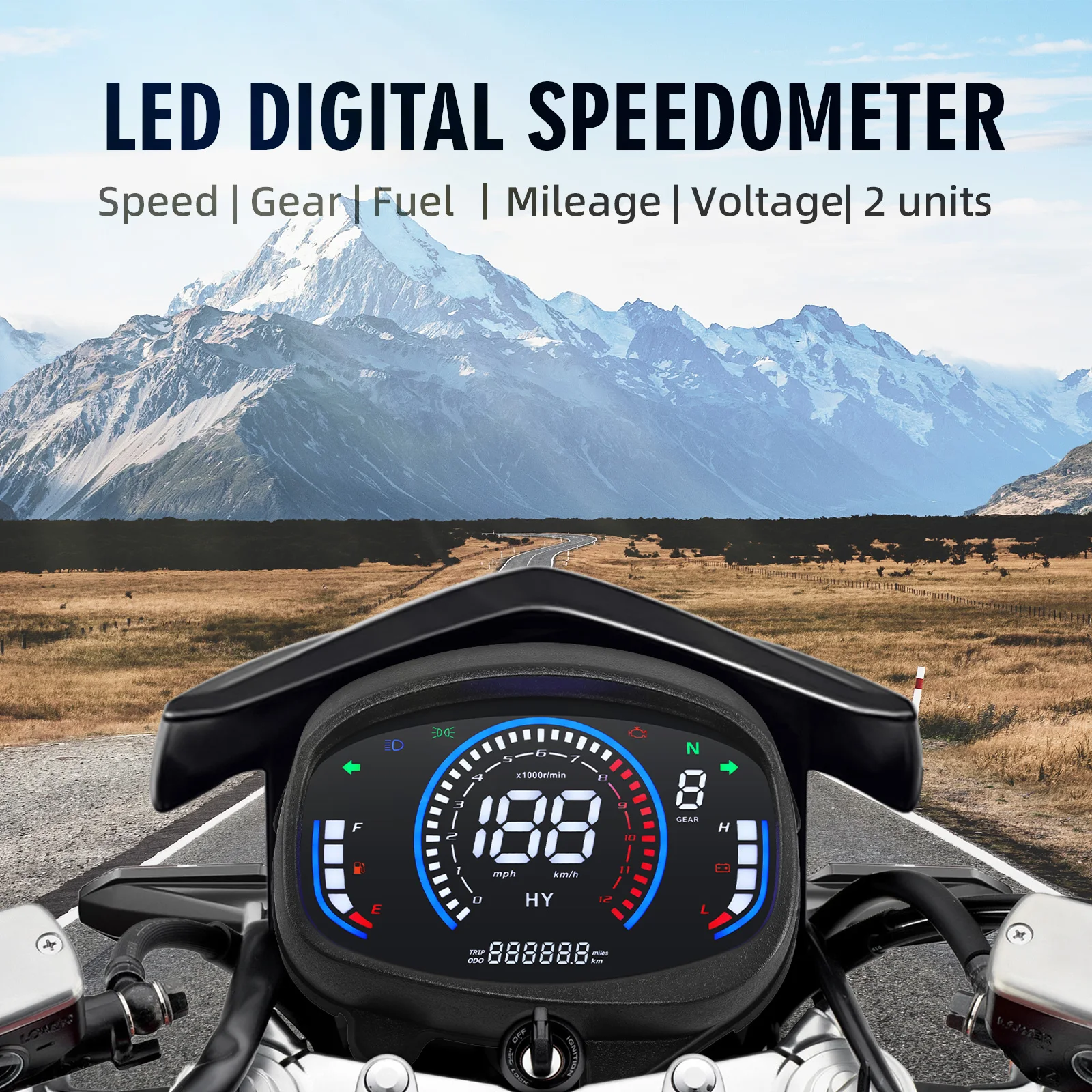 Instrumento LED Digital para motocicleta Honda XRM110RS, velocímetro RPM, nivel de combustible, voltios, velocidad de engranaje, kilometraje, indicador de tablero - imagen 2